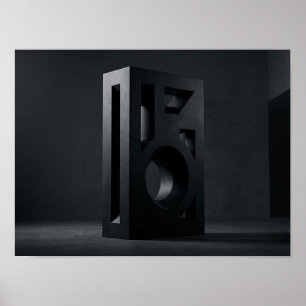 Poster Œuvre d'art murale géométrique en monolithe de cha