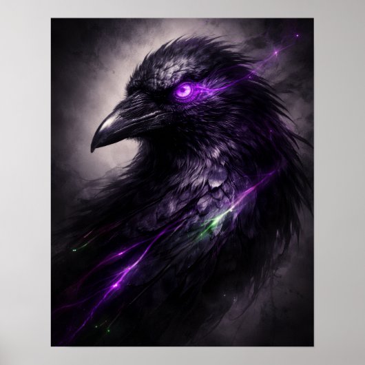 Poster Œuvre d'art murale gothique raven pourpre (Devant)