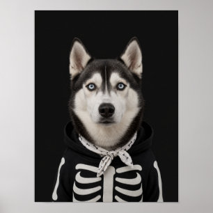 Poster Œuvre d'art murale Husky — Portrait de squelette d