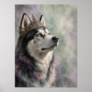 Poster Œuvre d'art murale Husky — Portrait royal avec cou