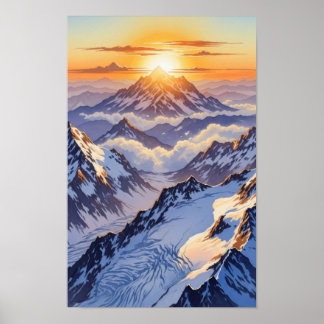 Poster Œuvre d'art murale. Icebergs