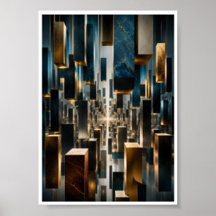 Poster Œuvre d'art murale infinie de monolithe flottant