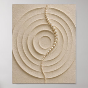 Poster Œuvre d'art murale japandi minimaliste à cercles a