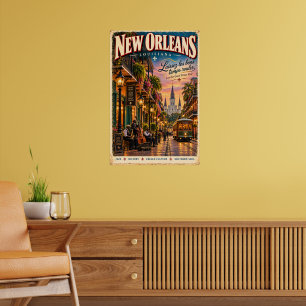Poster Œuvre d'art murale jazz de voyage à la Nouvelle-Or