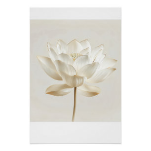 Poster Œuvre d'art murale Lotus Blanc – Édition Sérénité