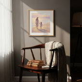 Poster Œuvre d'art murale mère et fille