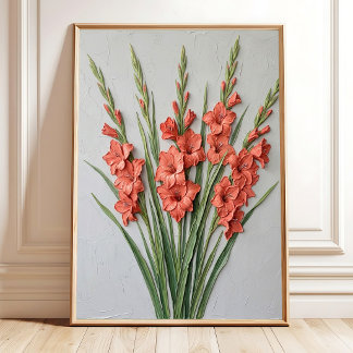Poster Œuvre d'art murale minimaliste Gladiolus - Toile d
