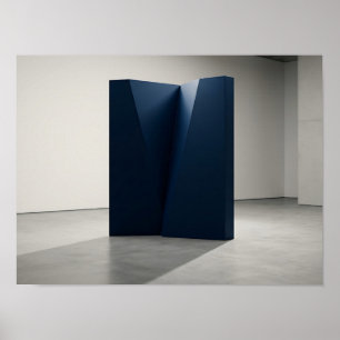 Poster Œuvre d'art murale minimaliste monolithe pliée ble