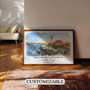 Poster Oeuvre d'art murale personnalisée du phare de Port