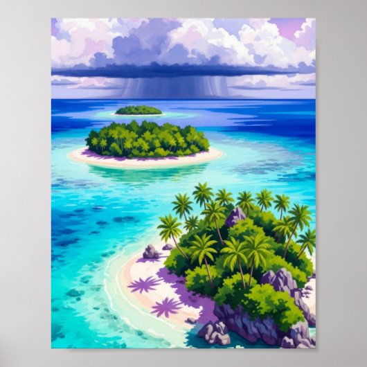 Poster Œuvre d'art murale. Petites îles (Devant)