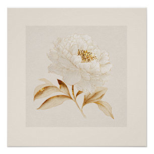 Poster Œuvre d'art murale Pivoine blanche – Symbole d'abo