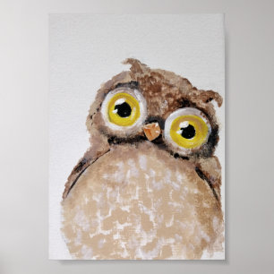 Poster Œuvre d'art murale pour la nurserie de hibou