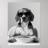 Poster Oeuvre d'art murale représentant un Beagle mangean (Devant)