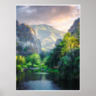 Poster Œuvre d'art murale représentant un lever de soleil