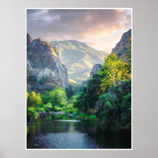 Poster Œuvre d'art murale représentant un lever de soleil (Devant)