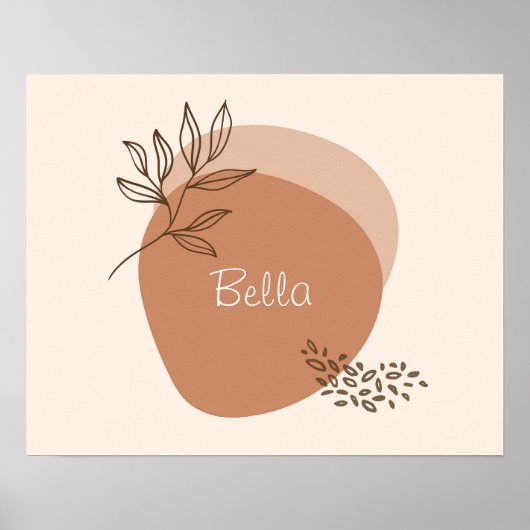 Poster Œuvre d'art murale rose personnalisée minimaliste (Devant)