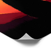 Poster Œuvre d'art murale silhouette de coucher de soleil (Coin)