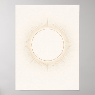 Poster Œuvre d'art murale solaire minimale céleste – Beig