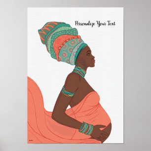 Poster Œuvre d'art murale sur la grossesse de la femme no