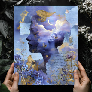 Poster Œuvre d'art murale surréaliste de ciel nocturne cé