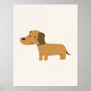 Poster Œuvre d'art murale teckel pour nurserie