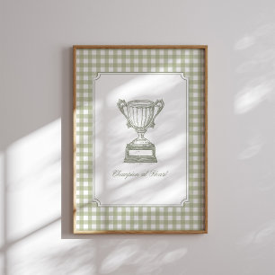 Poster Œuvre d'art murale trophée vintage Champion at Hea