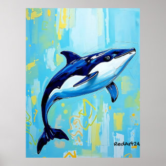 Poster Œuvre d'art murale Vaquita – Marsouin marin en voi