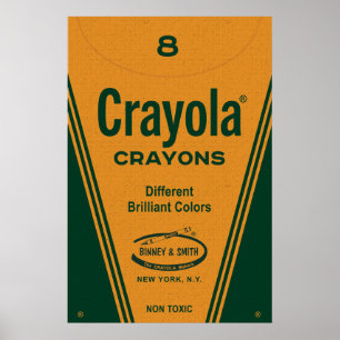 Poster Œuvre d'art murale vintage boîte de crayons – Typo