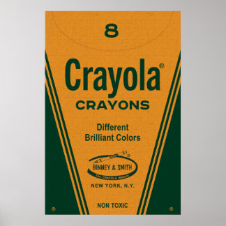 Poster Œuvre d'art murale vintage boîte de crayons – Typo