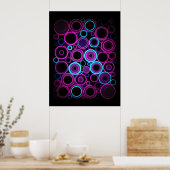 Poster Œuvre d'art numérique Matrix Synthwave Électrique (Cuisine)