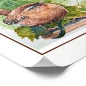 Poster Œuvre d'art originale aquarelle oiseau Troglodyte (Coin)