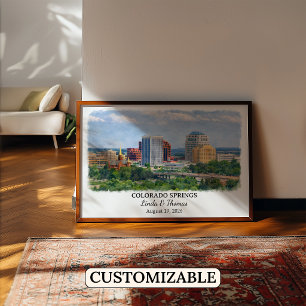 Poster Oeuvre d'art personnalisée sur Colorado Springs, C