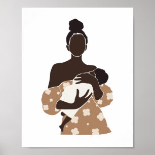 Poster Œuvre d'art représentant une mère noire abstraite