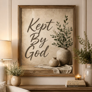 Poster Œuvre d'art rustique neutre conservée par Dieu pou