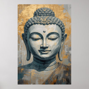 Poster Œuvre d'art spirituelle de Gautam Bouddha pour les