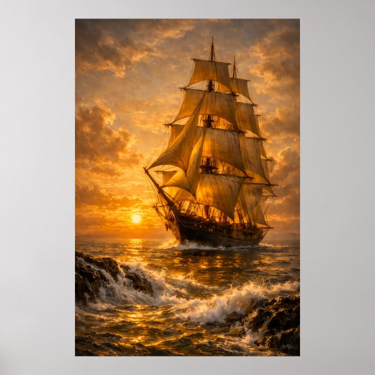 Poster Œuvre d'art sur le mur de la mer (Devant)