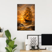 Poster Œuvre d'art sur le mur de la mer (Bureau à domicile)