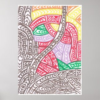 Poster Œuvre d'art tribale sans titre de RRW, 2026