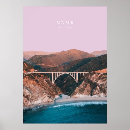 Poster Oeuvre d'artisanat de voyage de Big Sur, Californi (Devant)
