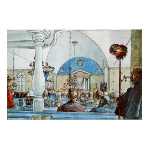 Poster Oeuvre de Carl Larsson, À l'église