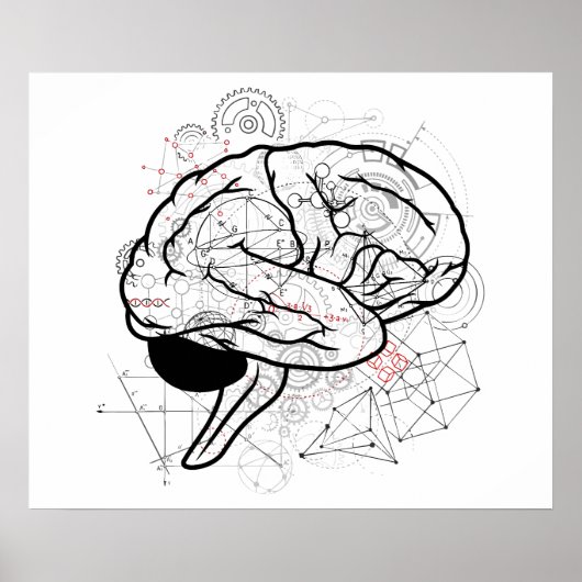 Poster Oeuvre De Cerveau Créative Avec Thème Science (Devant)