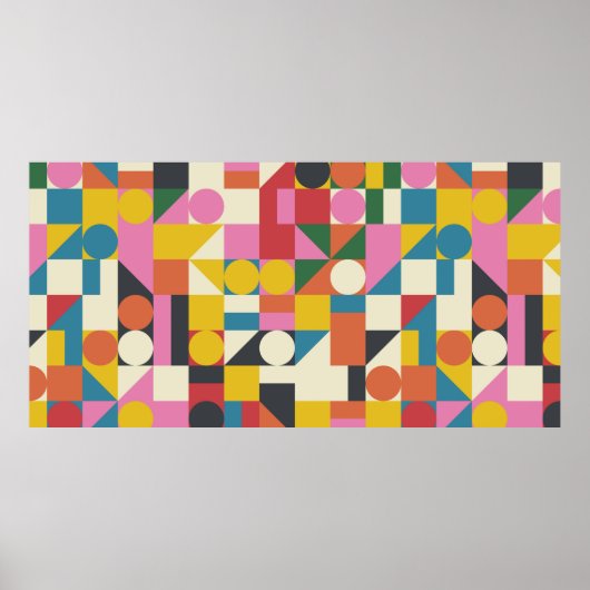 Poster OEuvre de composition Bauhaus réalisée avec la plu (Devant)