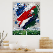 Poster Oeuvre de football Abstraite (Cuisine)