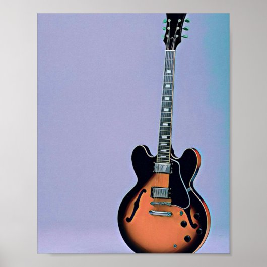 Poster oeuvre de guitare vintage (Devant)