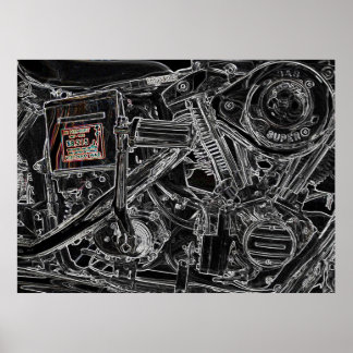 Poster Oeuvre de la Moto Old Harley - Viêt Nam Mémoire