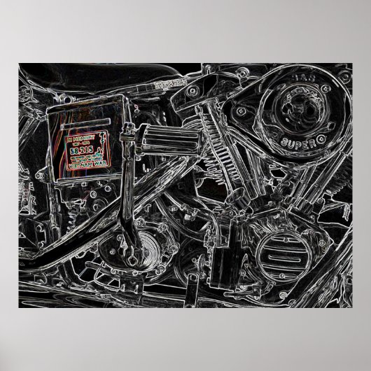 Poster Oeuvre de la Moto Old Harley - Viêt Nam Mémoire (Devant)