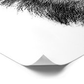 Poster Oeuvre de loup gris noir et blanc (Coin)