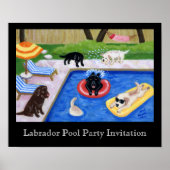 Poster Oeuvre de Pool Party Labradors (Devant)