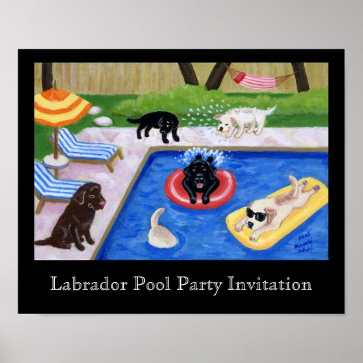Poster Oeuvre de Pool Party Labradors (Devant)