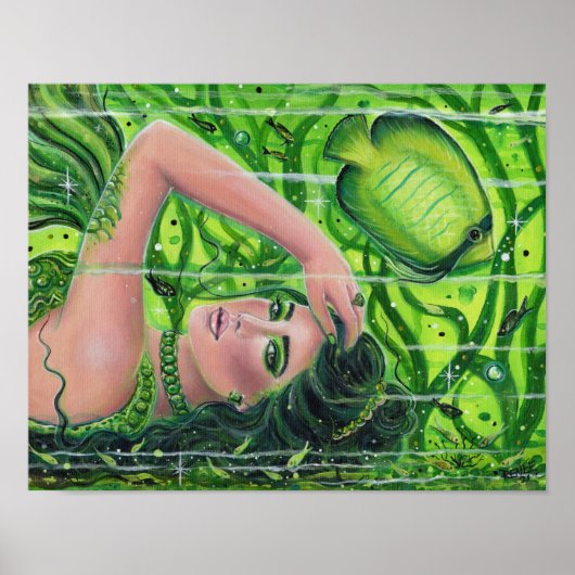 Poster OEuvre d'Emerald mermaid par Renee L. Lavoie (Devant)